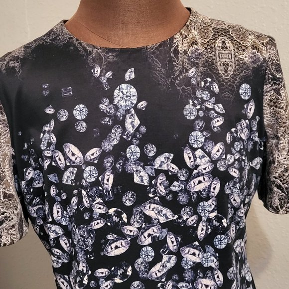 Kevan Hall Diamond and Lace Print Dress - Picture 7 of 16